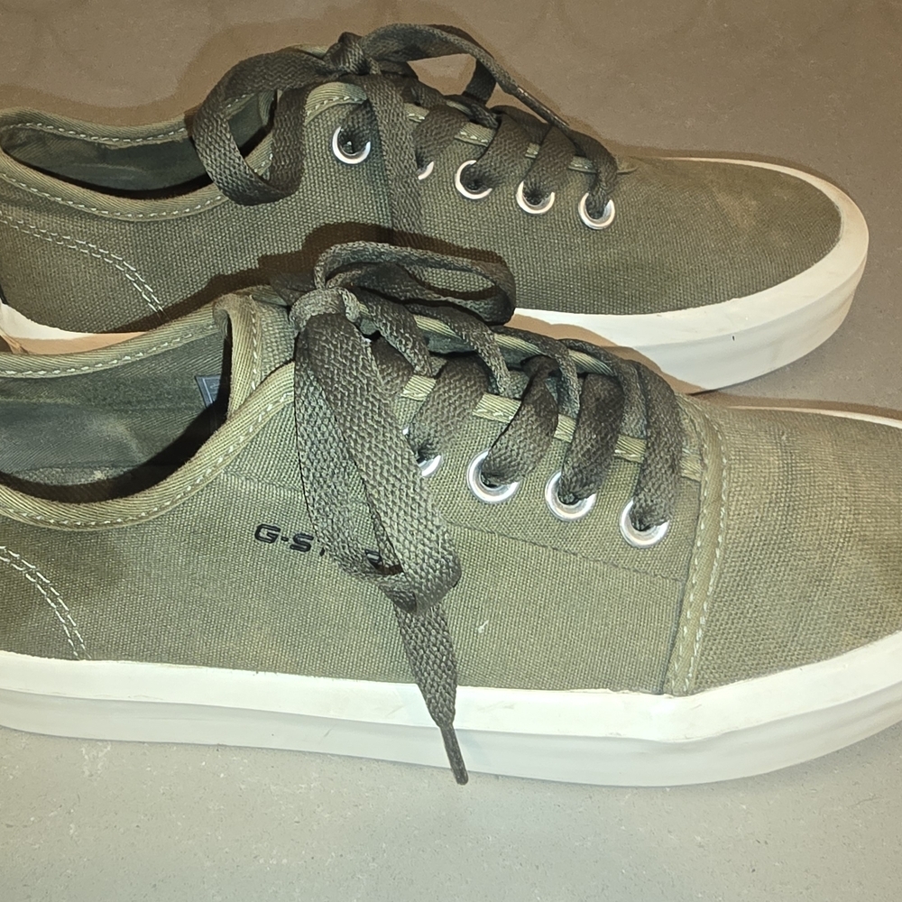 G-Star Olive Green Canvas Sneakers